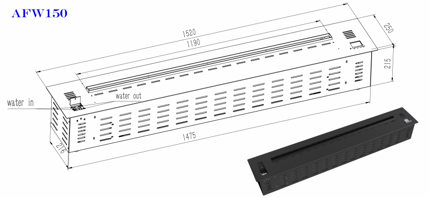 Ventless Water Vapor Fire AFW150-Art-fire