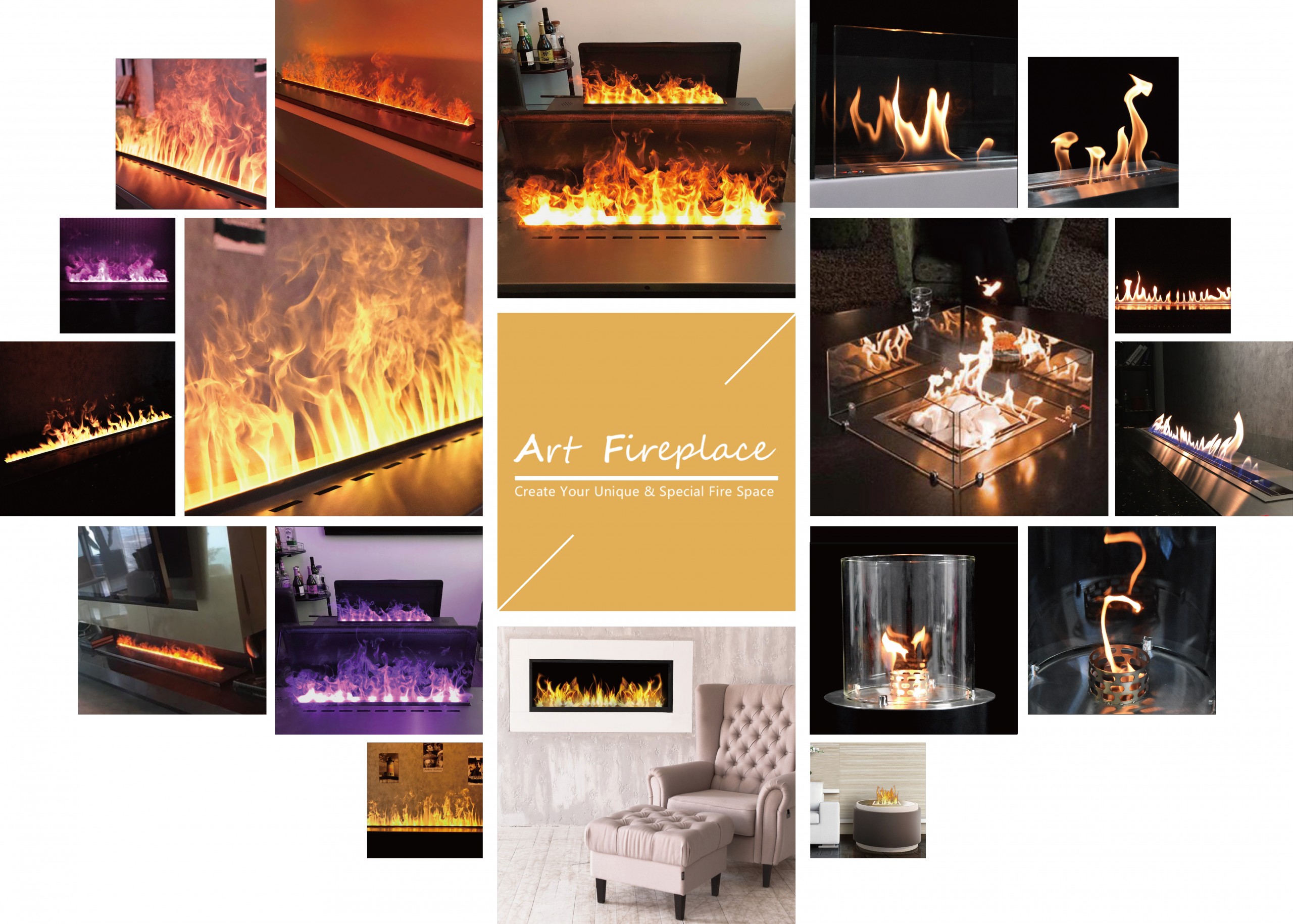 A Wide Selection Of Modern Electric Ethanol Fireplaces-Art-fire