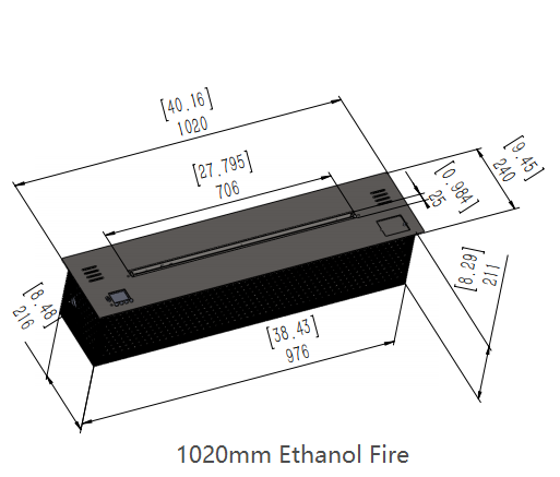 Flame Adjustable Ethanol Fireplace AF100-Art-fire
