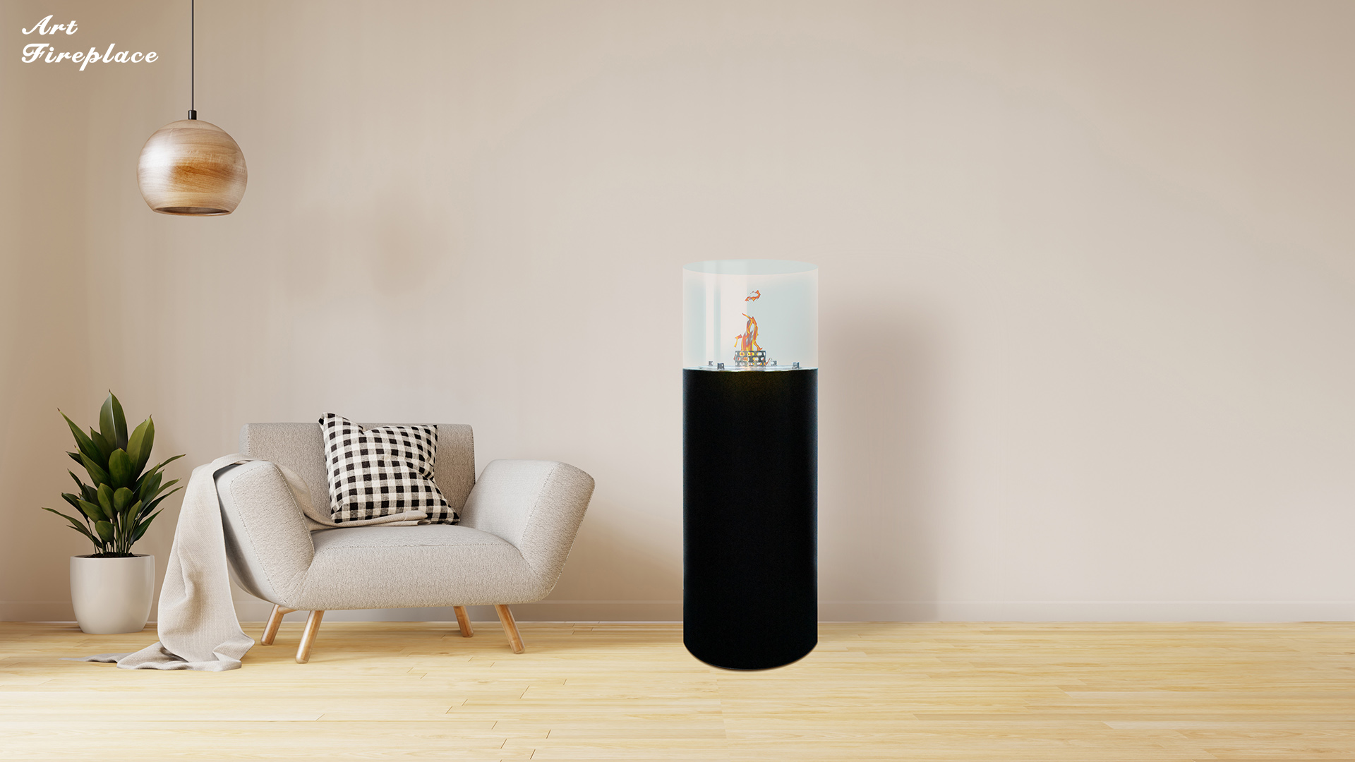 Real Flame Bio Ethanol Burners Insert indoor fireplace tall Round Fireplace Indoor and Outdoor Use-Art-fire