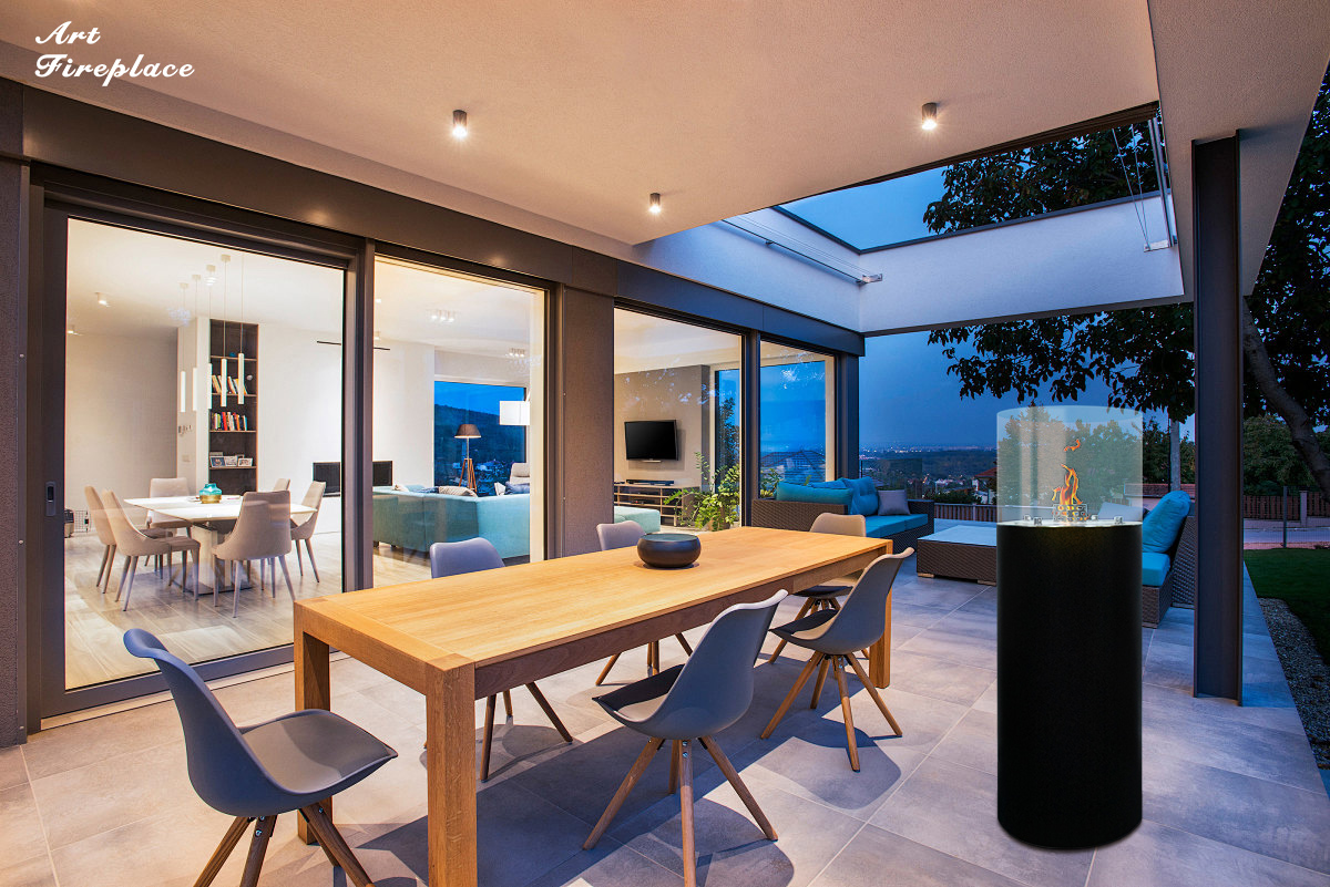 Real Flame Bio Ethanol Burners Insert indoor fireplace tall Round Fireplace Indoor and Outdoor Use-Art-fire