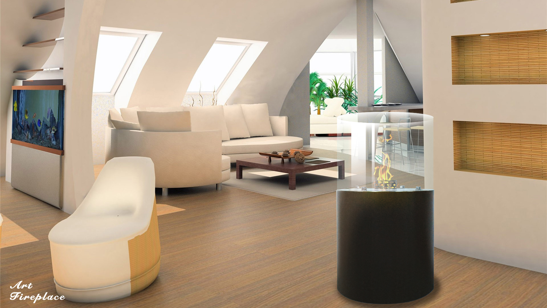 Real Flame Bio Ethanol Burners Insert indoor fireplace short Round Fireplace Indoor and Outdoor Use-Art-fire