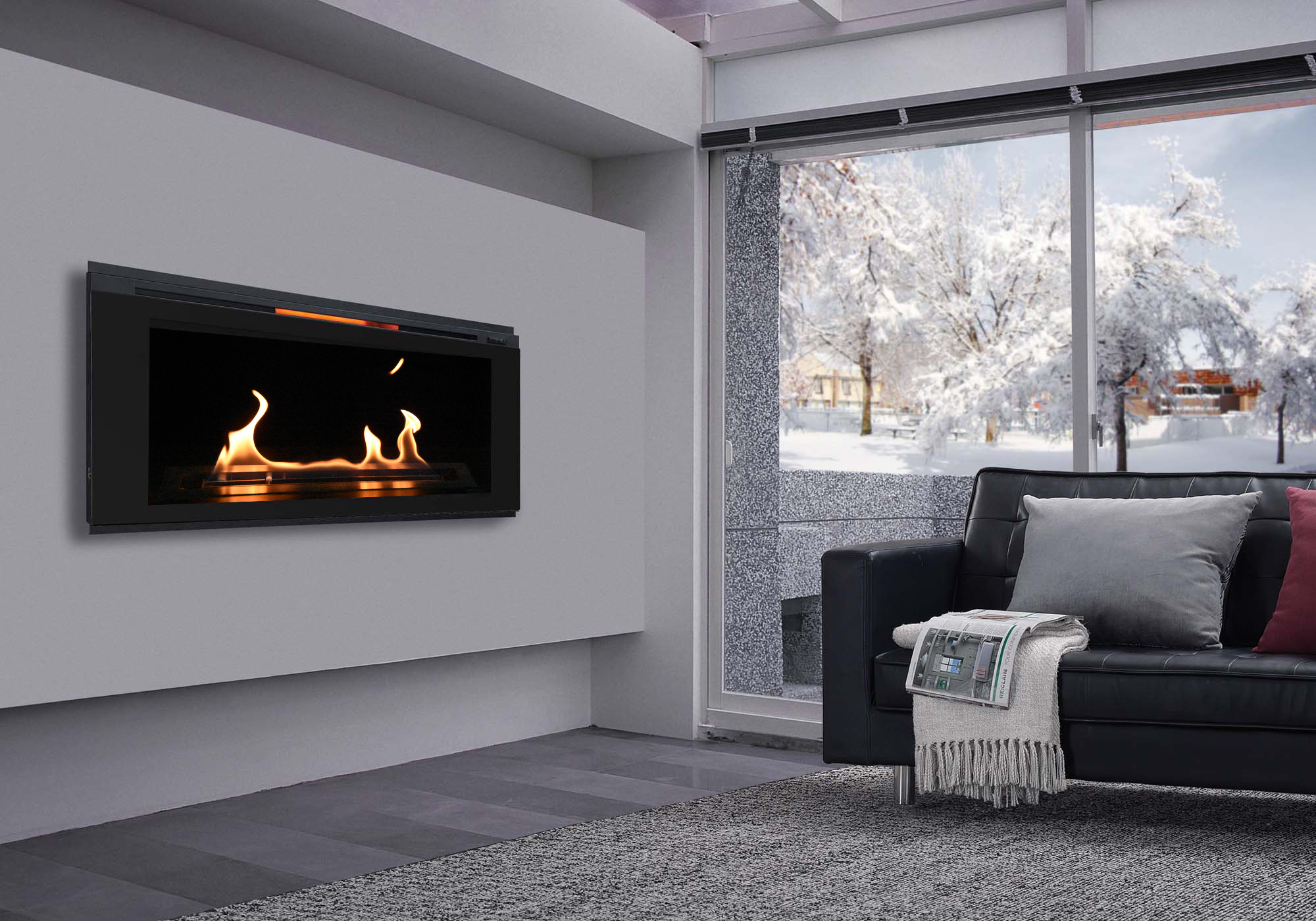Electric fireplace in different seasons-Art-fire