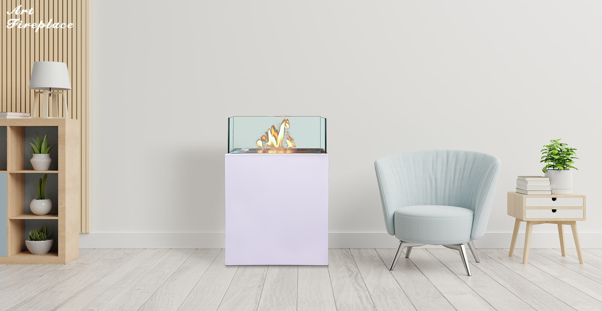 Floor Ethanol Fireplace-Art-fire