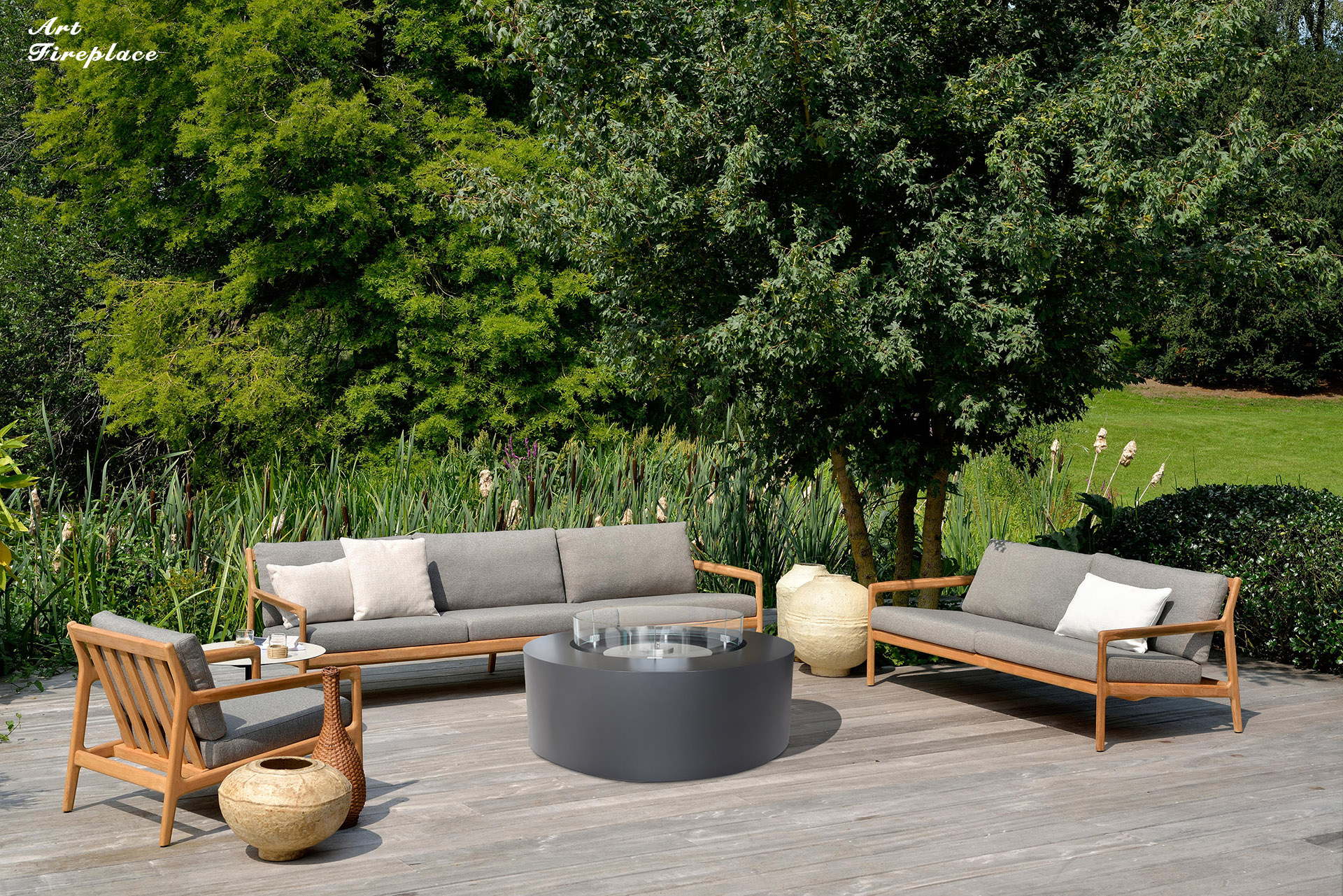 Outdoor Manual Ethanol Fireplace-Art-fire