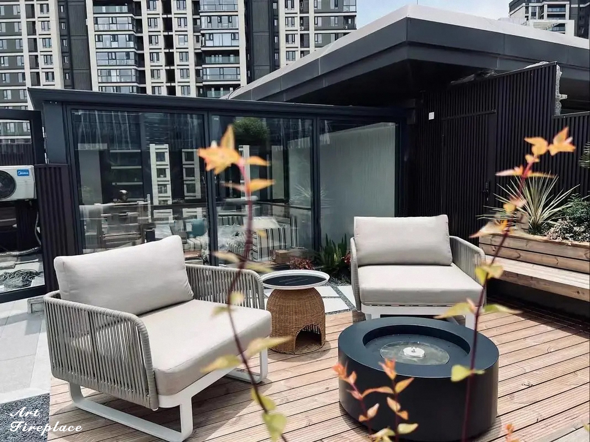 Outdoor Manual Ethanol Fireplace-Art-fire
