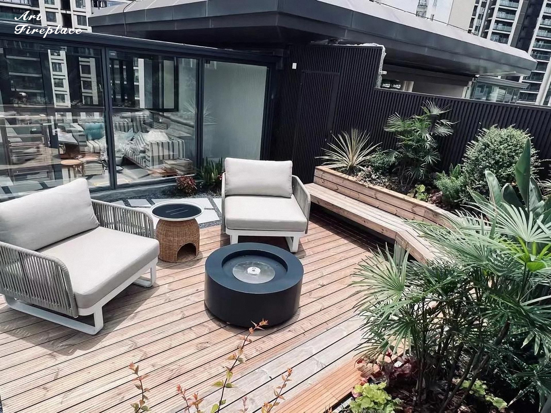 Outdoor Manual Ethanol Fireplace-Art-fire