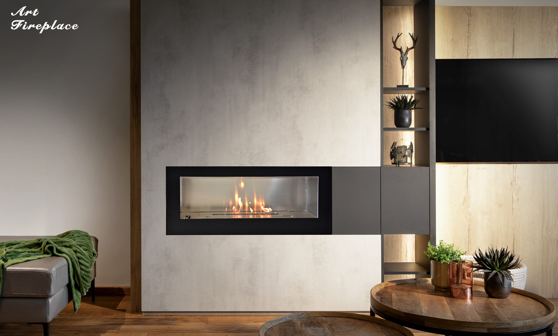Wall Mounted Ethanol Fireplace AH66-Art-fire