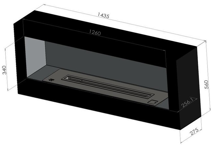 Wall Mounted Ethanol Fireplace AH100-Art-fire