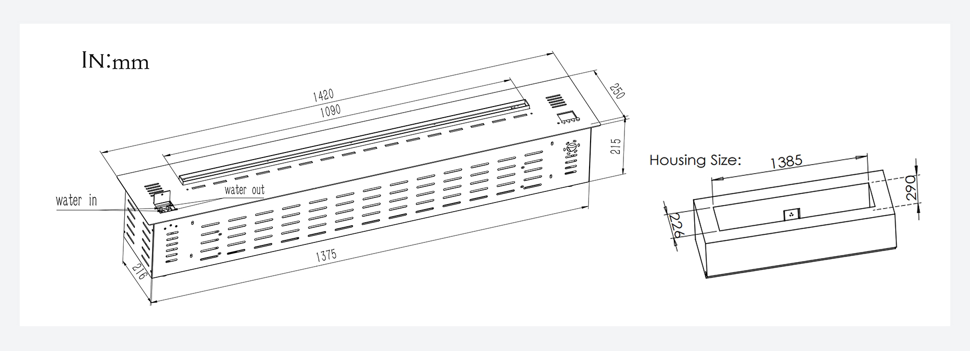 Opti Myst Fireplace AFW140-Art-fire
