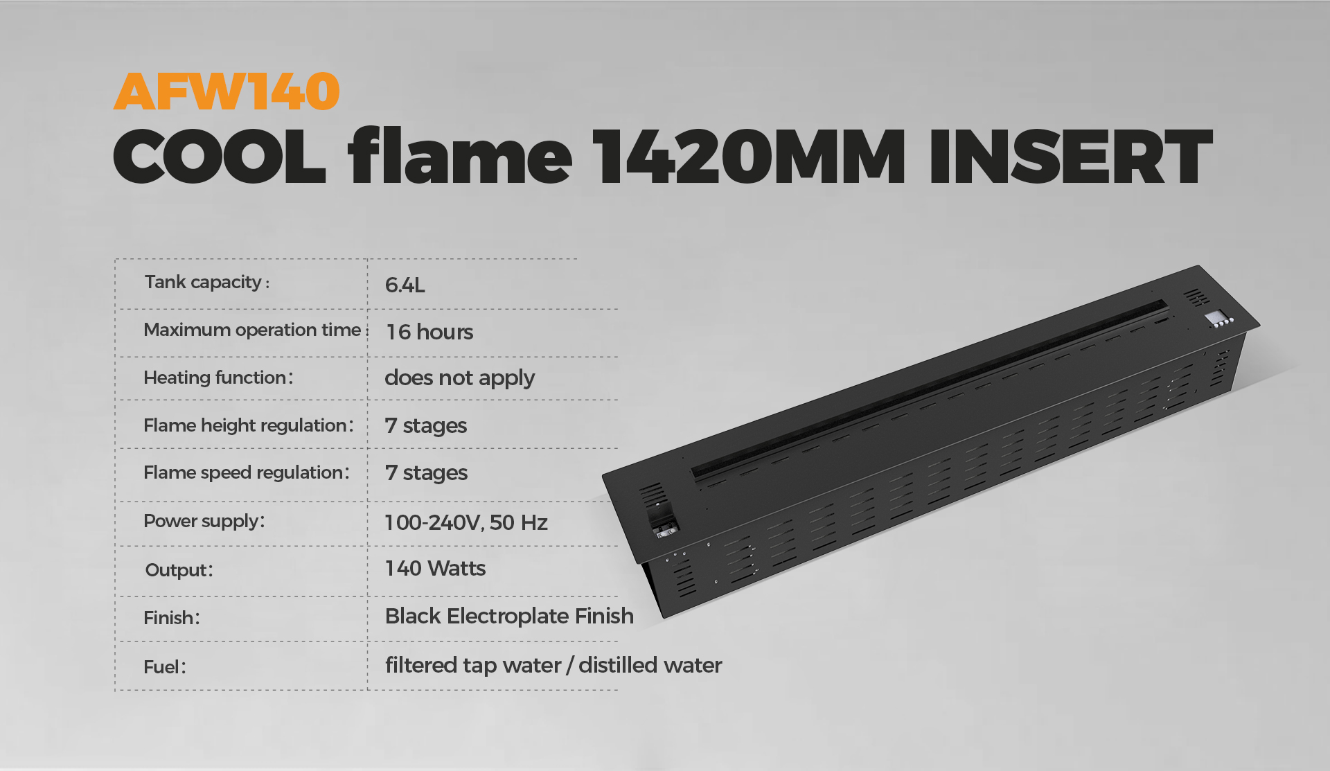 Opti Myst Fireplace AFW140-Art-fire