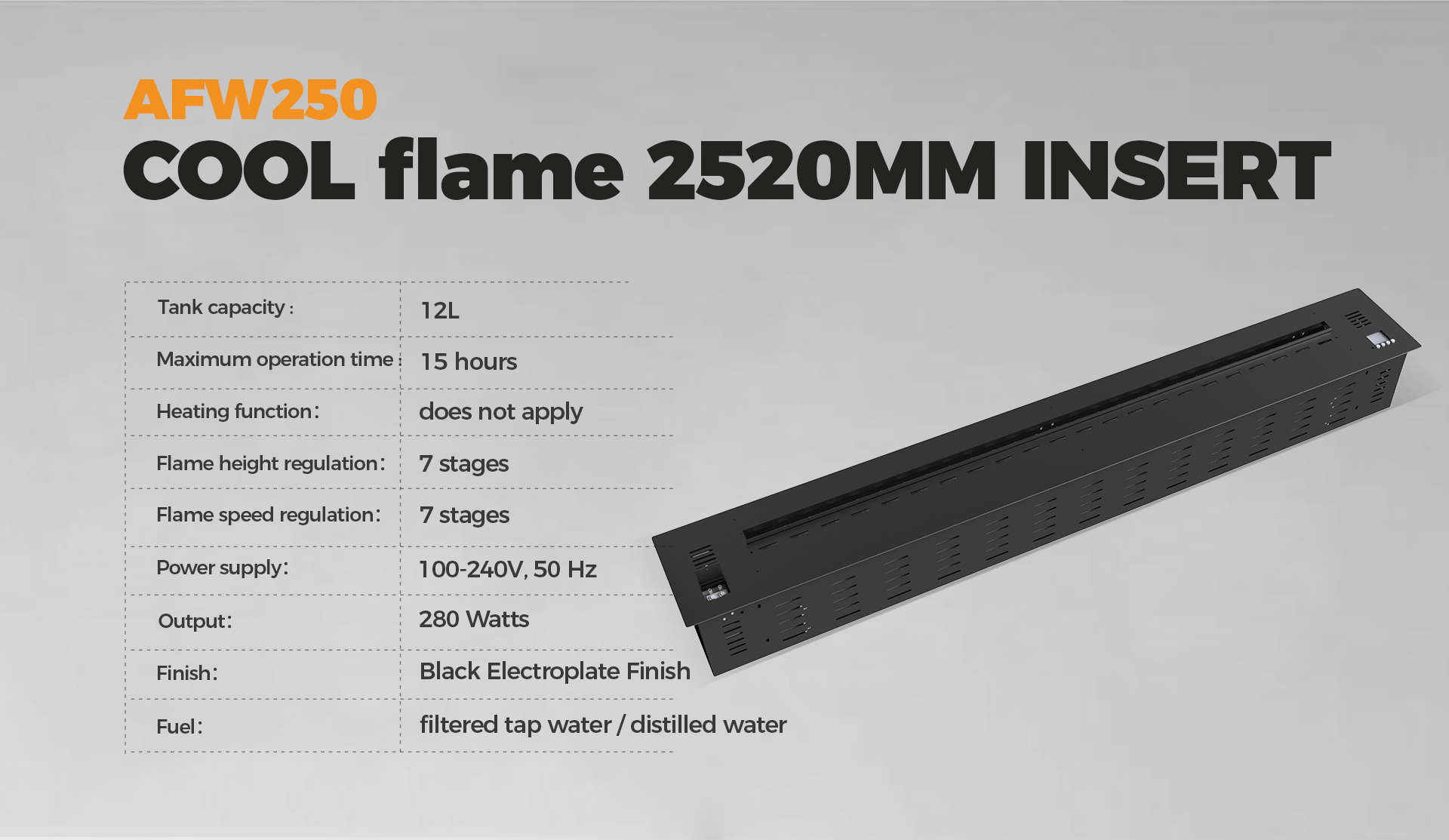 3d Water Vapor Fireplace AFW250-Art-fire