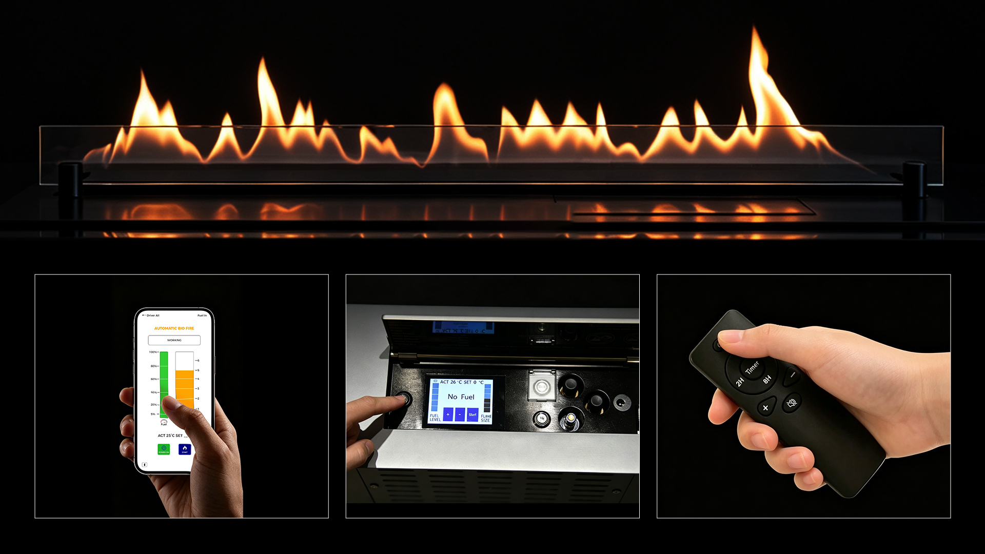 6 Level Flame Alcohol Fireplace MF2000-Art-fire