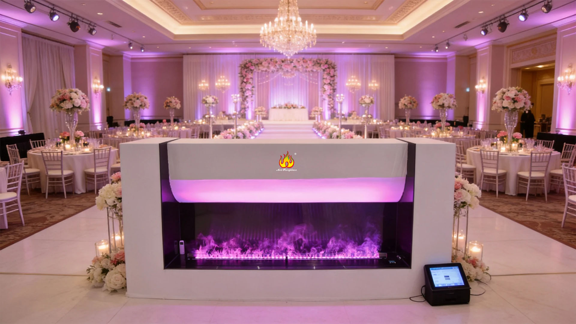 How Custom Size Color Changing decoration water fireplaces Boost European Hotel Interior Value-Art-fire